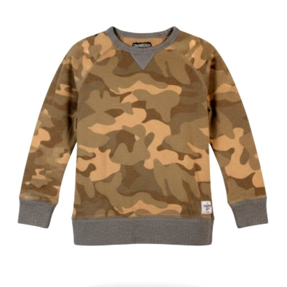 Oshkosh Boys Green & Brown Camo Pullover Sweatshirt - Size 8